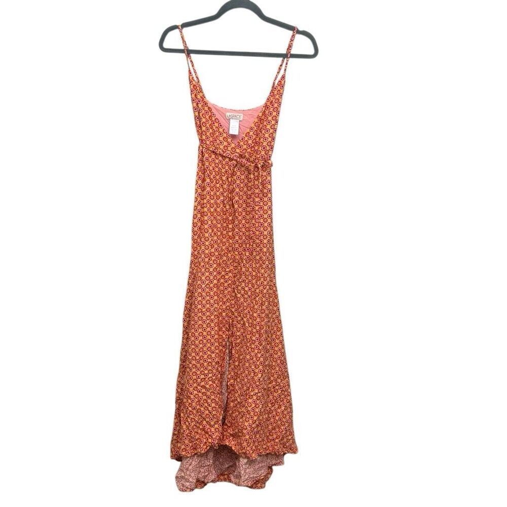L*Space Junie Summatime Check Floral High Low Wrap Maxi Dress size XS